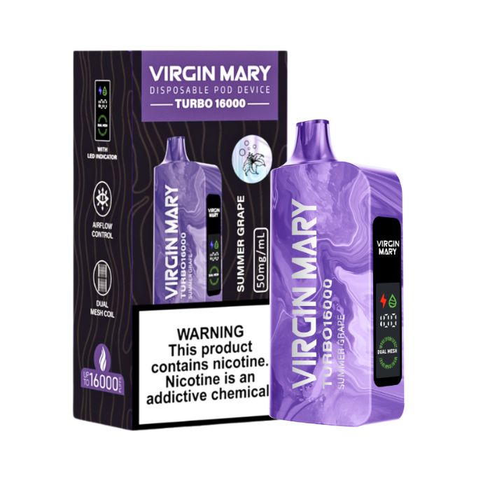 Virgin Mary Turbo Disposable Vape 16000 Puffs (5 Pack)