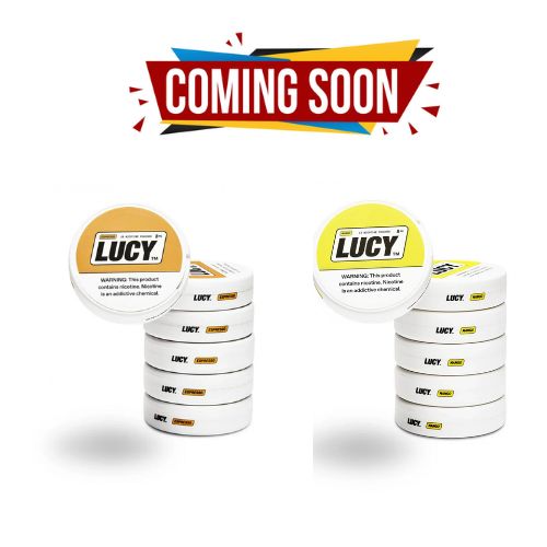 Coming Soon: Lucy Nicotine Pouches in various strengths and flavors, delivering a bold, satisfying experience.