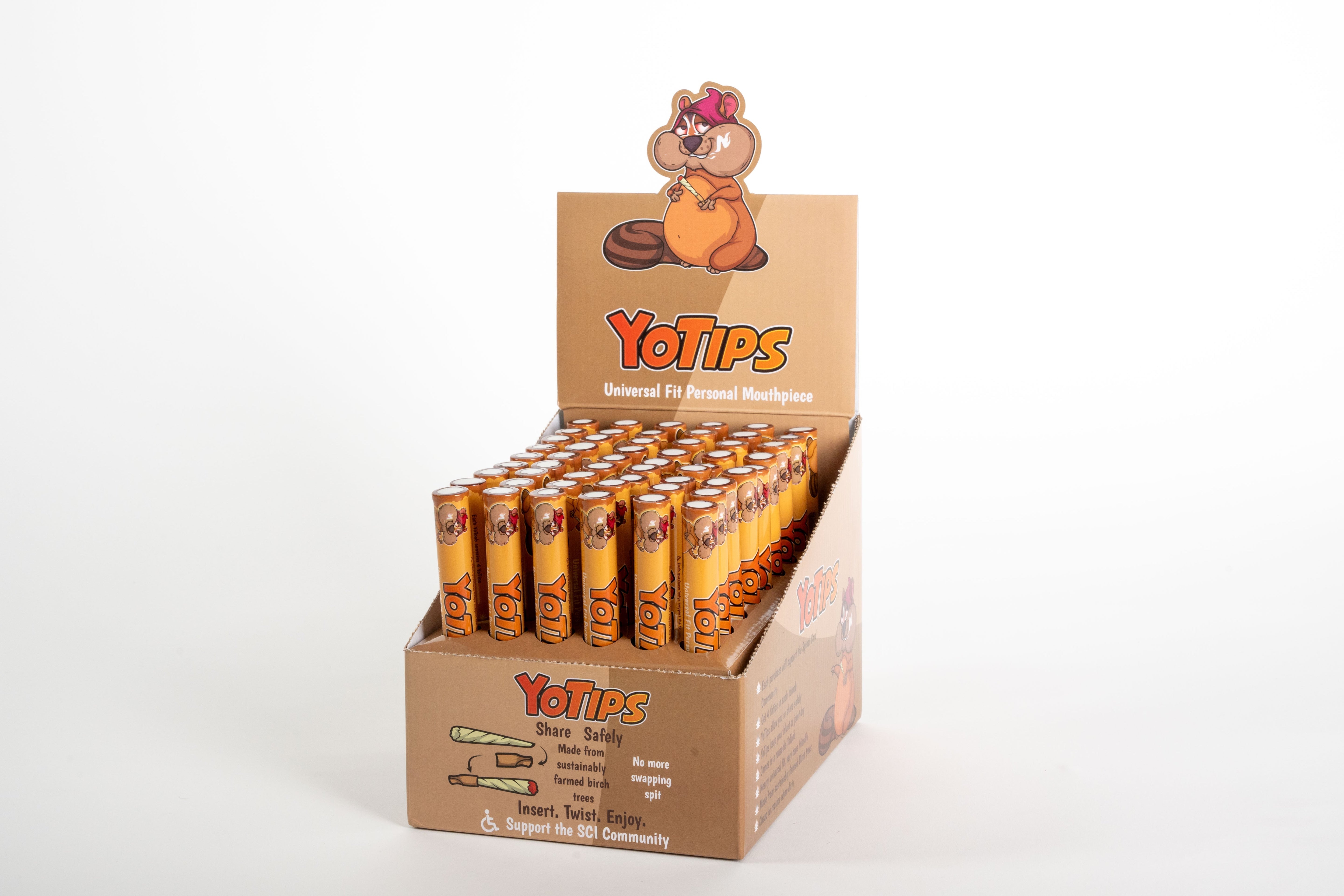 YoTips Universal Fit Wooden Mouthpieces, 54 packs with 4 per pack, for cleaner smoking and sharing without germs.