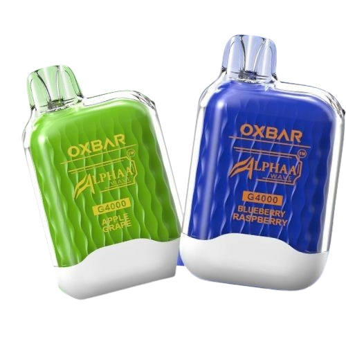 OXBAR X ALPHAA Wave G 4000 Puff 5% Nicotine Disposable Vapes in 5 Pack by Adyah Wholesale, featuring 950mAh battery & 8ml e-liquid in various flavors.