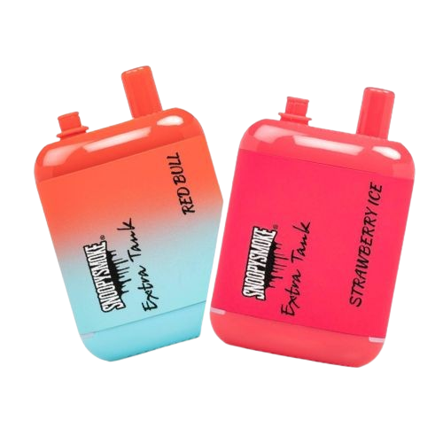 Snoopy Smoke Extra Tank 15000 10-pack by Divine Distro, featuring 18mL capacity, 5% nicotine, mesh coil, and Bahama Mama flavor.