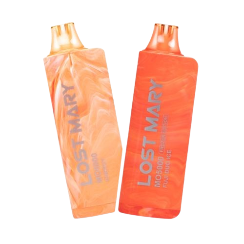 Lost Mary MO5000 5-Pack: Rechargeable, 13.5mL capacity, 5000 puffs, 500mAh USB-C, mesh coil for rich flavor, stylish grip design. Berry Rose Duo Ice, 50MG.