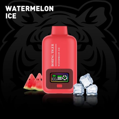 Watermelon Ice Boring Tiger 25000 Disposable Vape featuring 26ml e-liquid capacity and built-in 1000mAh battery