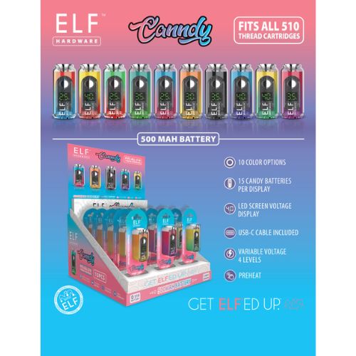 Elf Canndy 510 Threaded Vape Battery Elf Canndy 510 Threaded Vape Battery