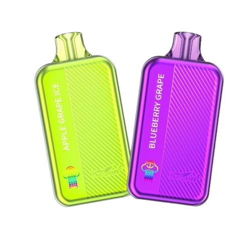 Kangvape TC8000 5-Pack Disposable Vape with 20mL eJuice, 5% Nicotine, 8000 Puffs, Rechargeable Battery, and Mesh Coil in Rainbow Paradise flavor.