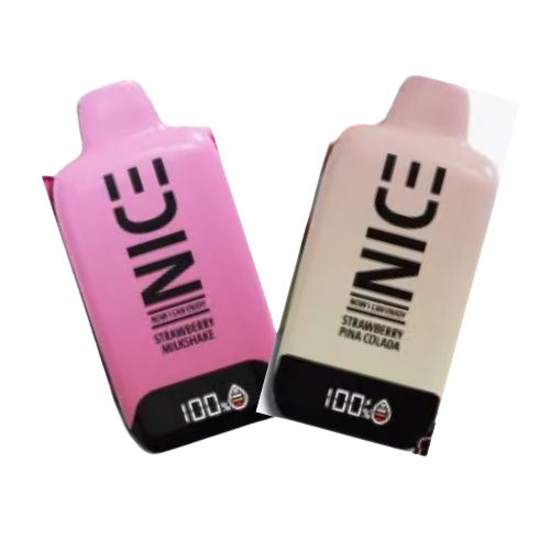 5-pack NICE Disposable Vape 9000p in Tropical Fruit flavor by Mellow Fellow, featuring 14ML, 5% nicotine, rechargeable, and 9000 puffs.