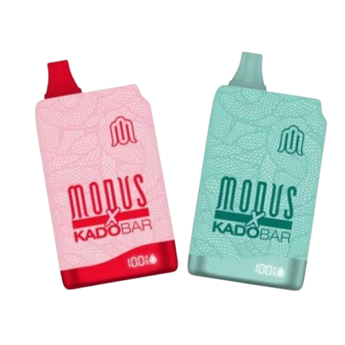 Modus x KadoBar KB10000 5-pack disposable vapes with 18mL e-liquid, 5% nicotine, 10000 puffs, and USB-C charging. Flavor: Blue Slushie.