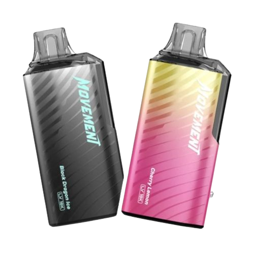 Movement LV18000 Vape 5-Pack: Advanced dual-mesh tech, smart LED, adjustable power, 18ML capacity, 800mAh battery, Type-C charging, 15 flavors.