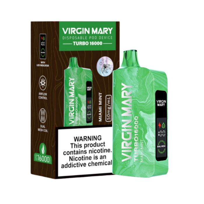 Virgin Mary Turbo Disposable Vape 16000 Puffs (5 Pack)