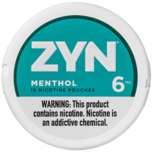 ZYN Menthol Nicotine Pouches 6mg, offering a refreshingly cool burst with minty undertones. Smoke-free, hands-free, and spit-free.