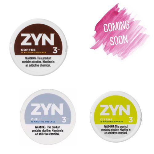 ZYN 3mg Nicotine Pouches in various flavors including Wintergreen, Citrus, and more. Smoke-free, hands-free, and spit-free nicotine pouches.