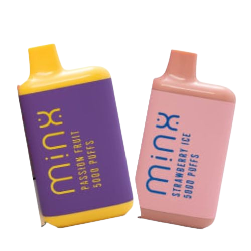 Minx Disposable 5000p 10-Pack by Mellow Fellow with 10mL capacity, 650mAh battery, 50mg nicotine, and fruit punch flavor for a lasting vape experience.